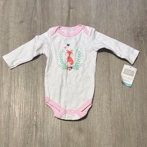 Pink and White Baby Fox Onesie